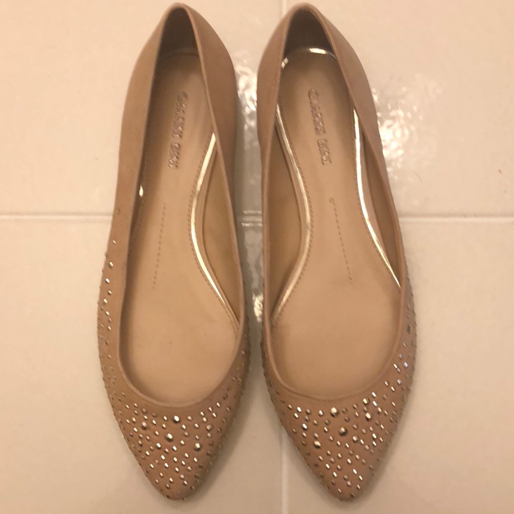 Gianni Bini studded flats in tan